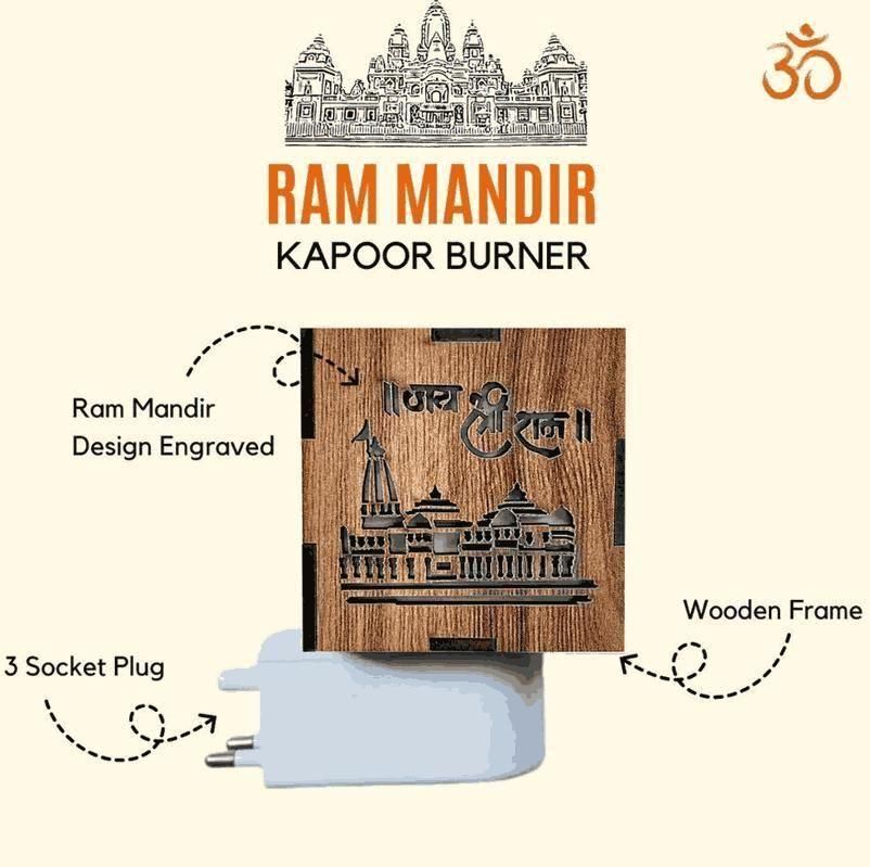 3-in-1 Ayodhya Ram Mandir Aroma Burner & Night lamp (Pack of 3)